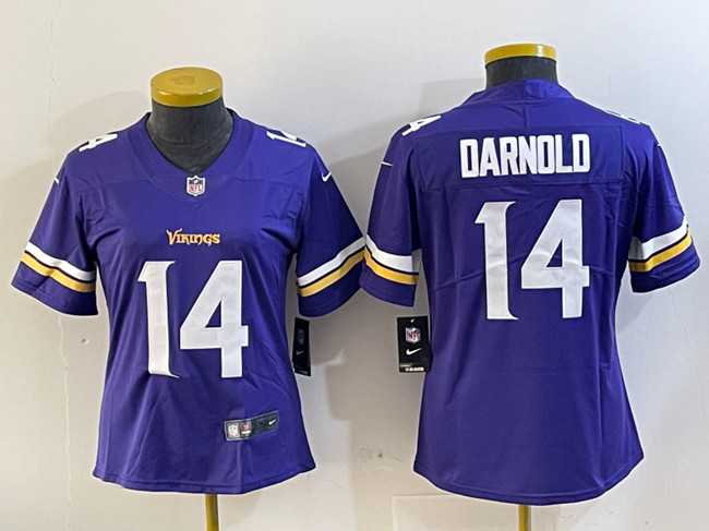 Women%27s Minnesota Vikings 14 Sam Darnold Purple Vapor Untouchable Limited Stitched Jersey->new york jets->NFL Jersey